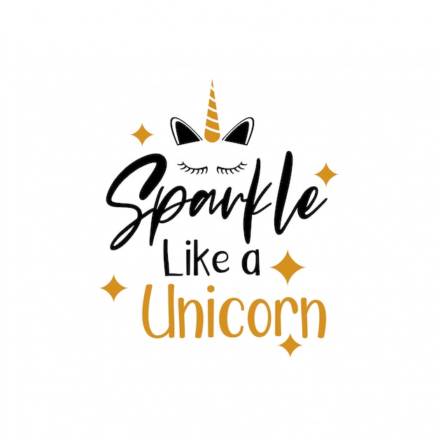 Unicorn quote lettering typography