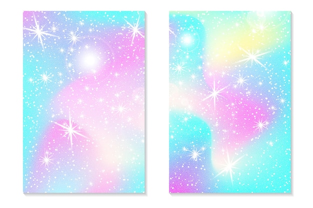 Unicorn rainbow background Holographic sky