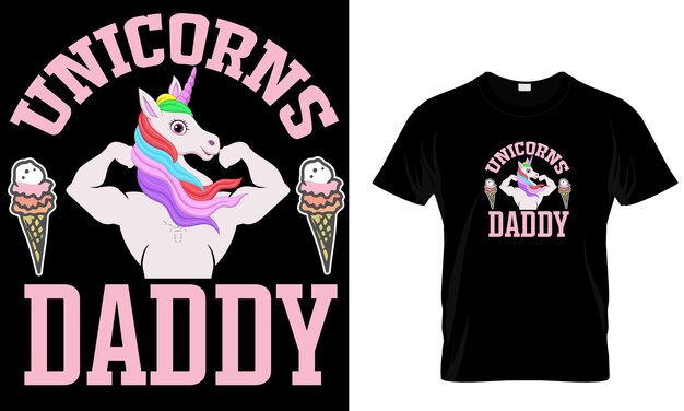 Vector unicorn and rainbow t-shirt design