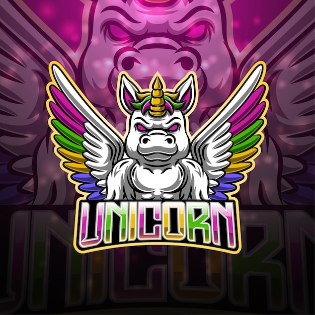 Unicorn sport mascot logo design