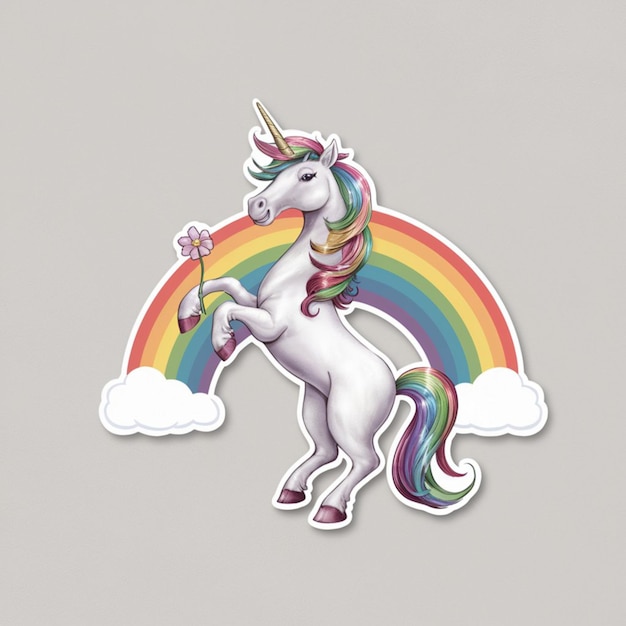 Unicorn sticker on a plain background