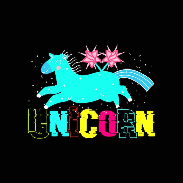 Vector unicorn tshirt design unicorn typography vector illustration