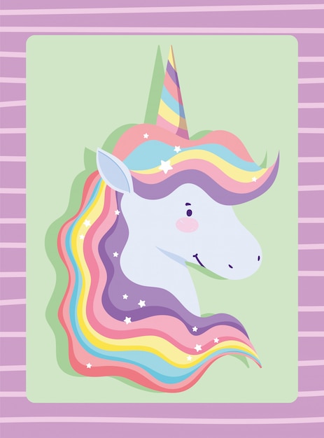 Unicorn with rainbow hair