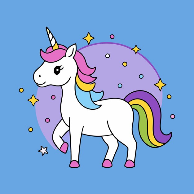 an unicorn with a rainbow on its head