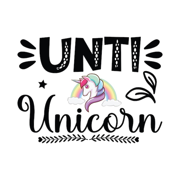 A unicorn with a rainbow and the word uni on it