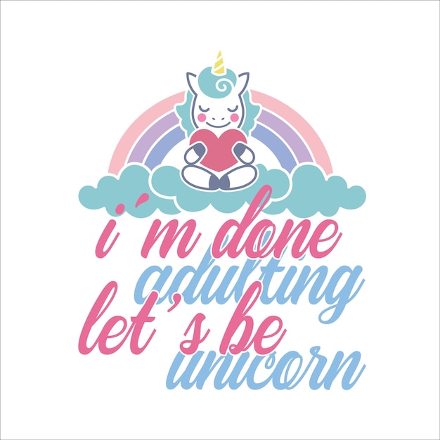 Vector unicoron for typography tshirt design print ready vector svg cut file free downlod