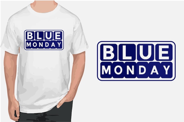 Unique Blue Monday tshirt design blue Monday t shirt