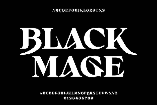 Unique bold serif font alphabets display font vector with alternate