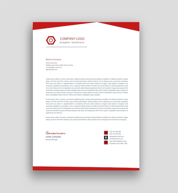 Unique business letterhead design free vector fully editable