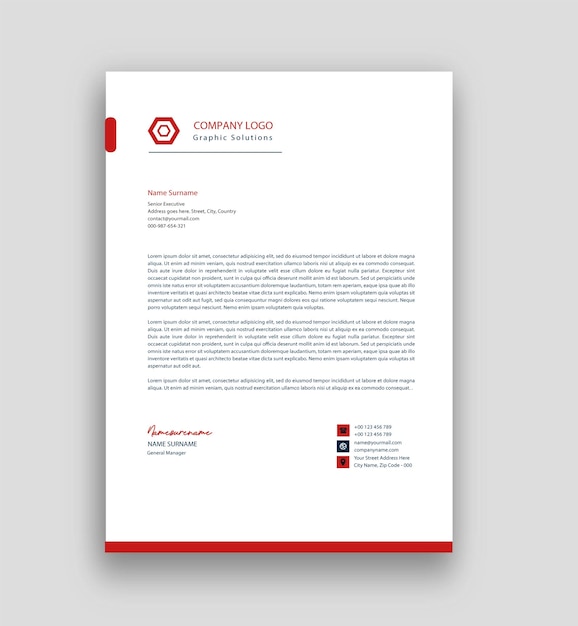 Unique business letterhead design free vector fully editable