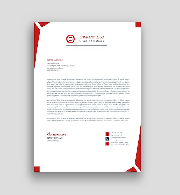 Unique business letterhead design free vector fully editable