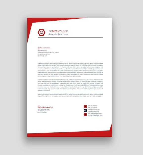 Unique business letterhead design free vector fully editable