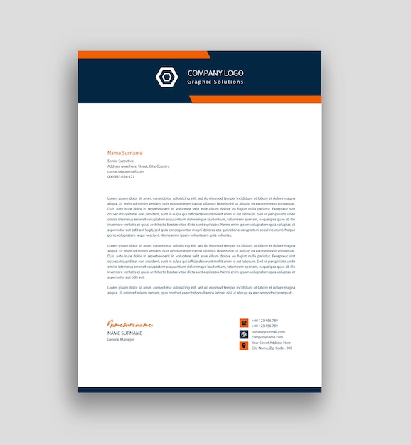 Unique business letterhead template free vector