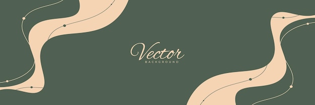 Unique and Clean Minimal long vector banner. Abstract hand-drawn illustration summer background with