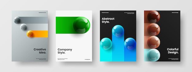 Unique corporate identity A4 design vector concept bundle