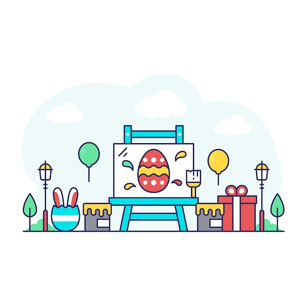 A unique design illustration of easter presentation