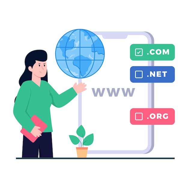 Unique design illustration of mobile domains