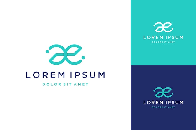 unique design logo or monogram or initial letter AE