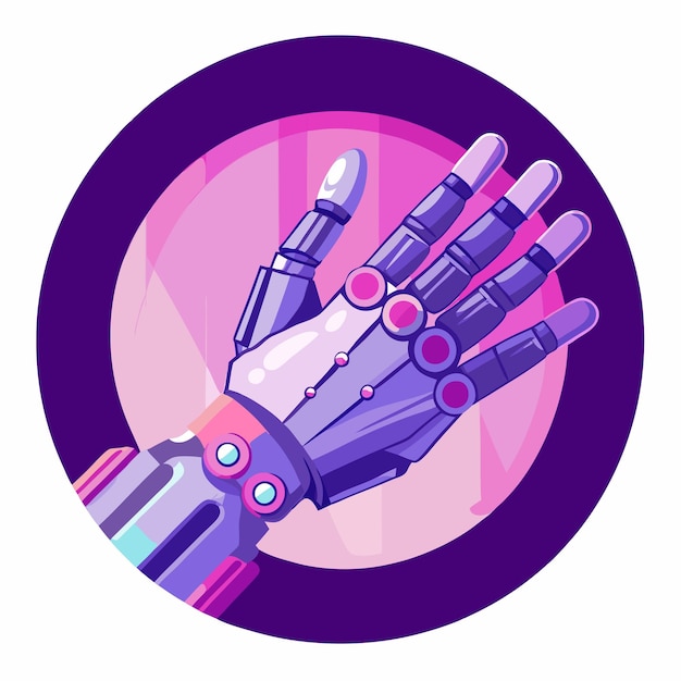 Vector unique digital art featuring robotic hand gesture