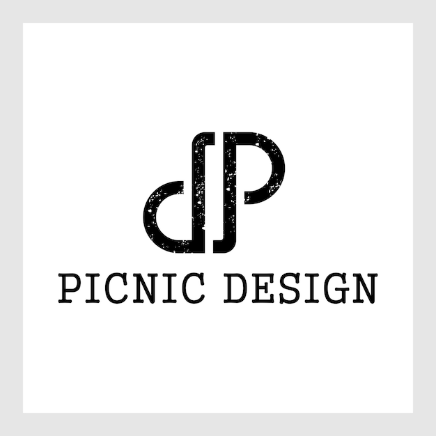 unique dp initials logo design