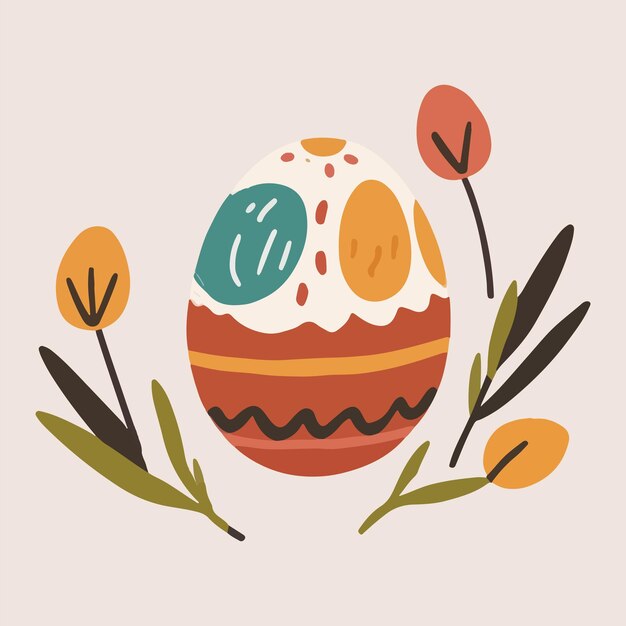 Vector unique easter egg featuring pattern and floral ornament