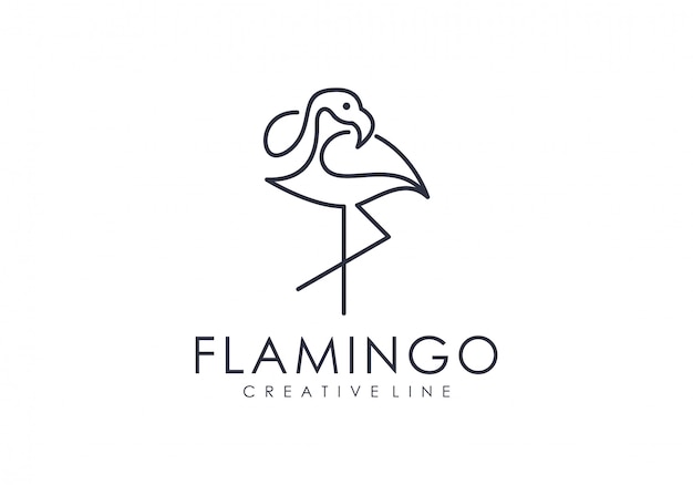 Unique flamingo outline logo