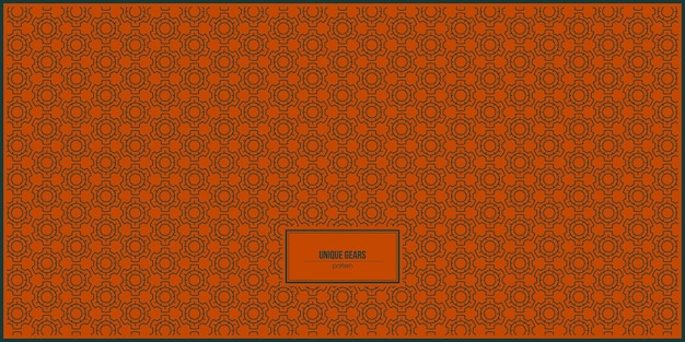 unique gears pattern with orange background