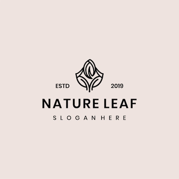 Unique green leaf template logo