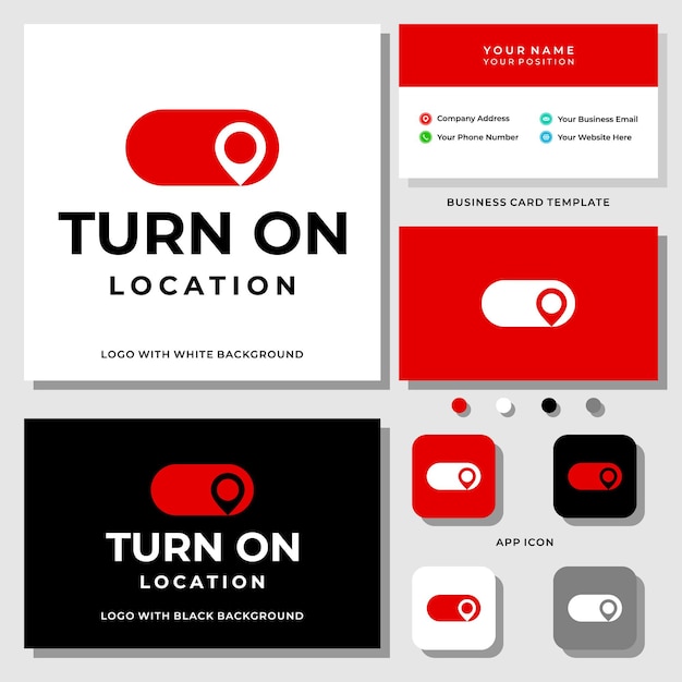 Unique imple location logo design with business card template