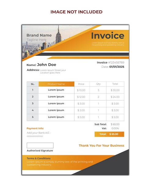 unique Invoice template design in minimal style