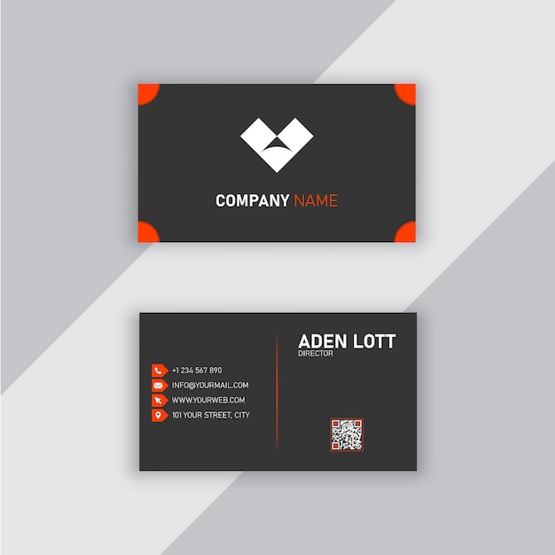 Unique light Black and light red Color Business card