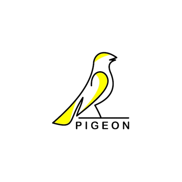 Unique line art pigeon logo design