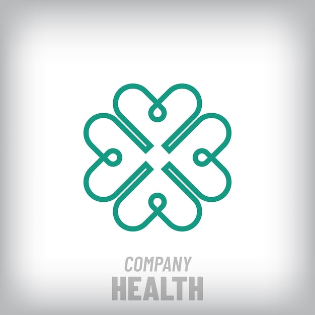 Vector unique linear heart from flower modern logo healthcare and pharmacy icon vector