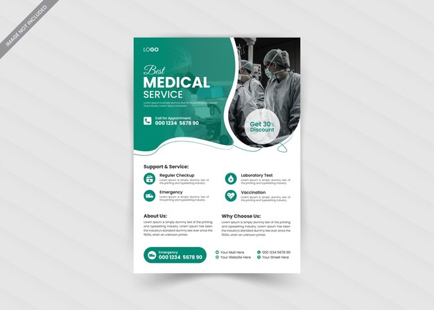 Unique medical flyer template design