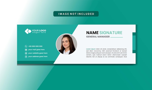 Unique Modern Email Signature Design template Email signature template design vector banner Busines