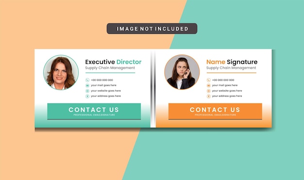 Unique Modern Email Signature Design template Email signature template design vector banner Busines