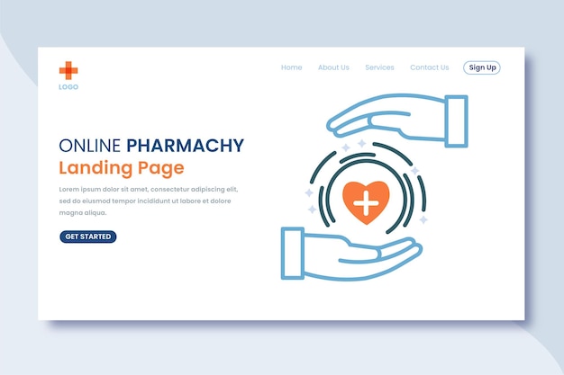 Unique Modern flat design concept of Medicine Healthcare for website and mobile website Landing page