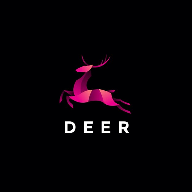 Unique Modern Gradient Deer Logo Design Vector Template