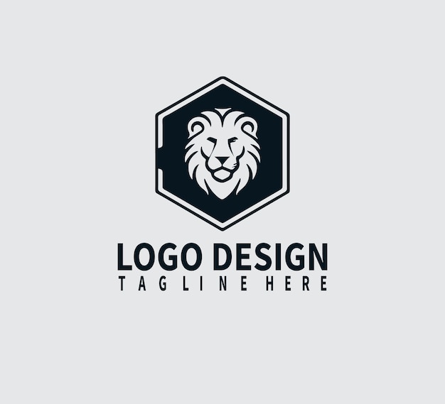 Vector unique modern lion heads logos