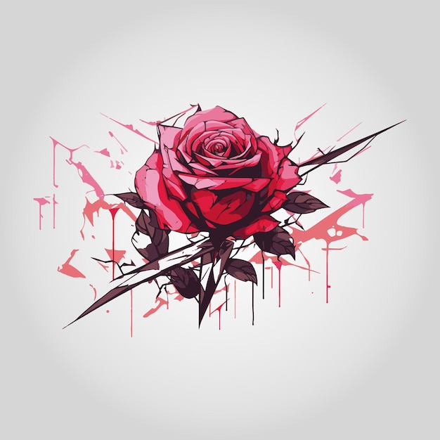 A unique and modern rose clipart print vector illustrations