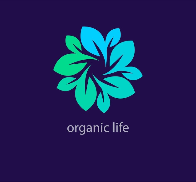 Unique organic life logo. Modern color transitions. Circular ecological life logo template. vector.