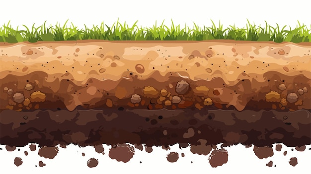 Vector unique perspective of soil surface texture in flat vector style