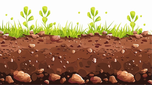 Unique Perspective of Soil Surface Texture in Flat Vector Style