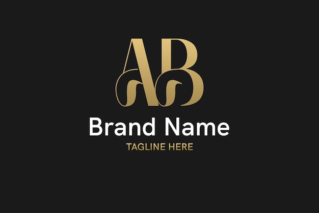 Vector unique and professional initial based logo with letter ab