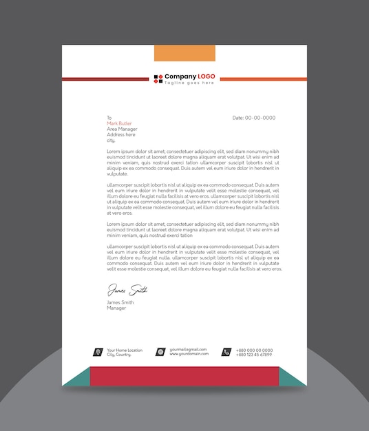 Unique professional modern corporate creative company fully editable a4 letterhead design template