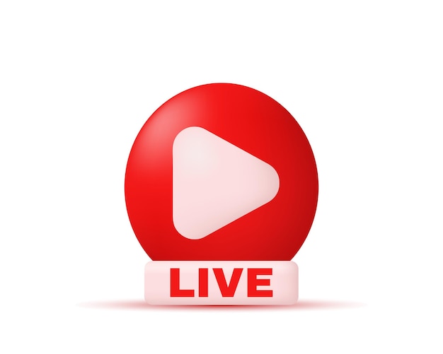 unique realistic social media live streaming 3d icon design isolated on