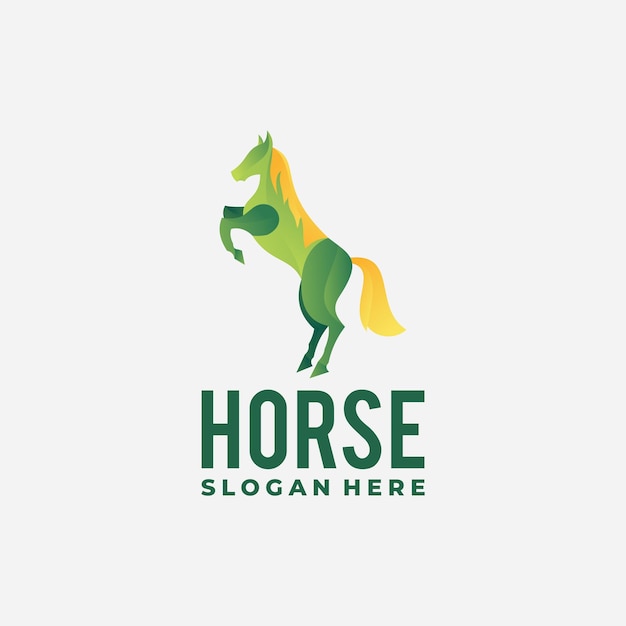 Unique rearing horse logo design with gradient effect for cutting edge corporate branding