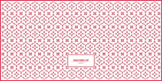 unique red doodle art pattern