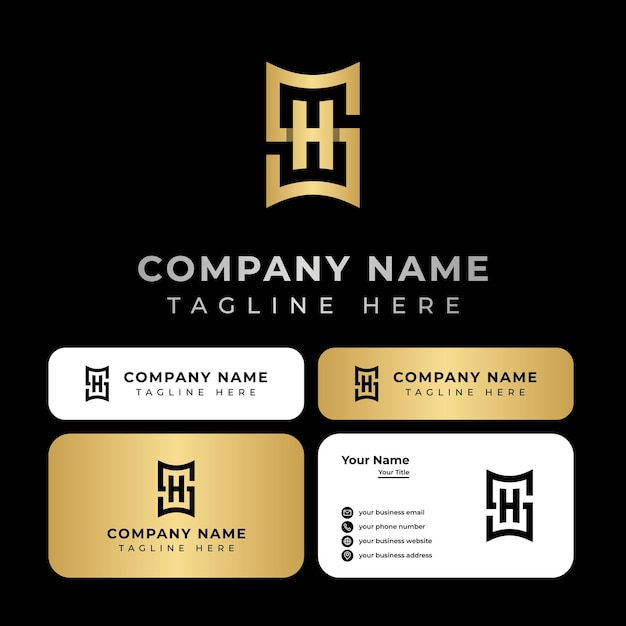 Unique SH Monogram Logo, suitable for any business with SH or HS initials.