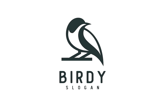 Unique silhouette bird logo 